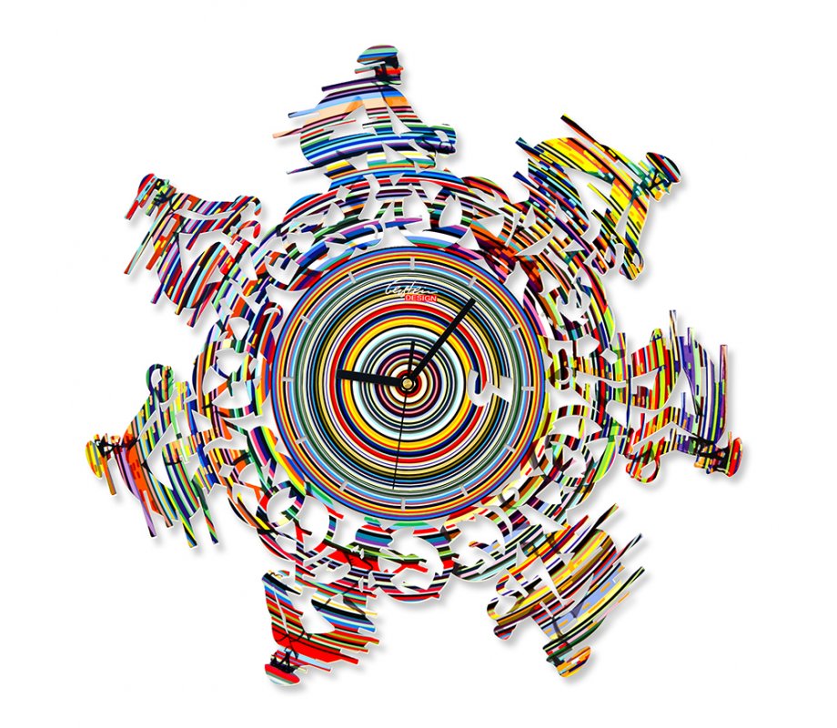 David Gerstein Wall Clock - Frame of Racing Cyclists