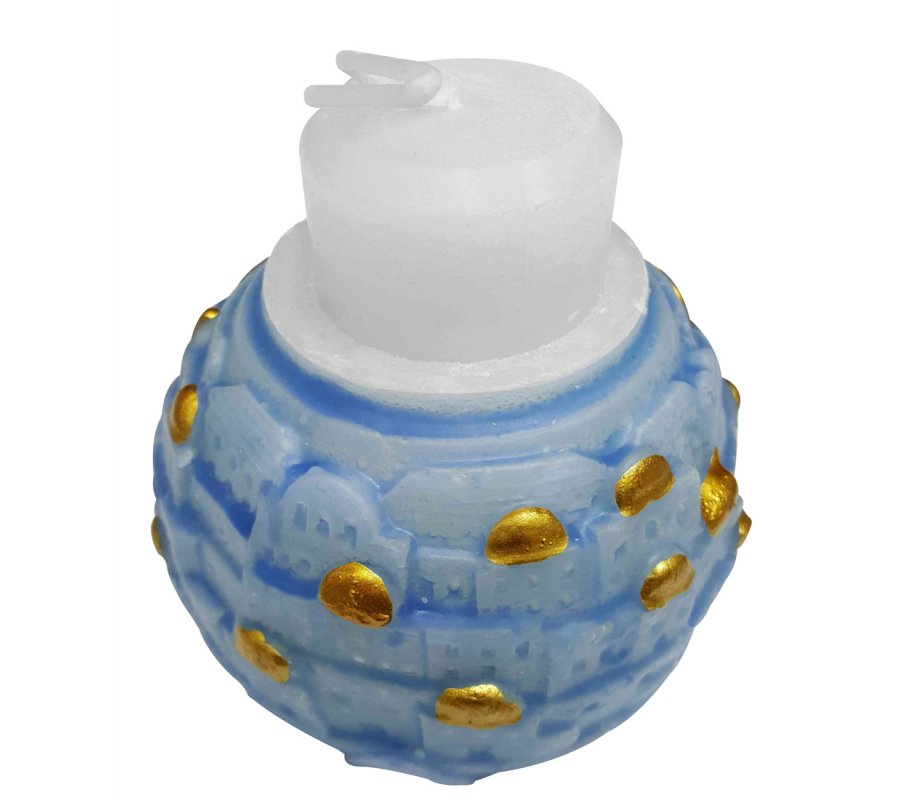 Decorative Handcrafted Havdalah Candle, Jerusalem - Two Tone, Color Options