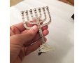 Decorative Seven Branch Mini Menorah with Judaic Symbols, Silver – 4.5” or 7”