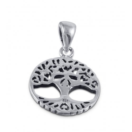 Decorative Tree of Life Sterling Silver Pendant Necklace