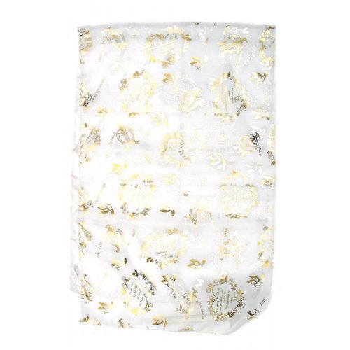 Delicate White Chiffon Head Scarf – Song of Songs Gold Design