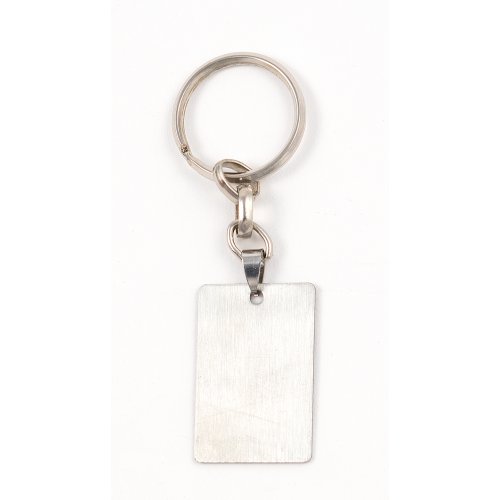 Dog Tag Key Ring, Framed Travelers Prayer in Hebrew - Stainless Steel