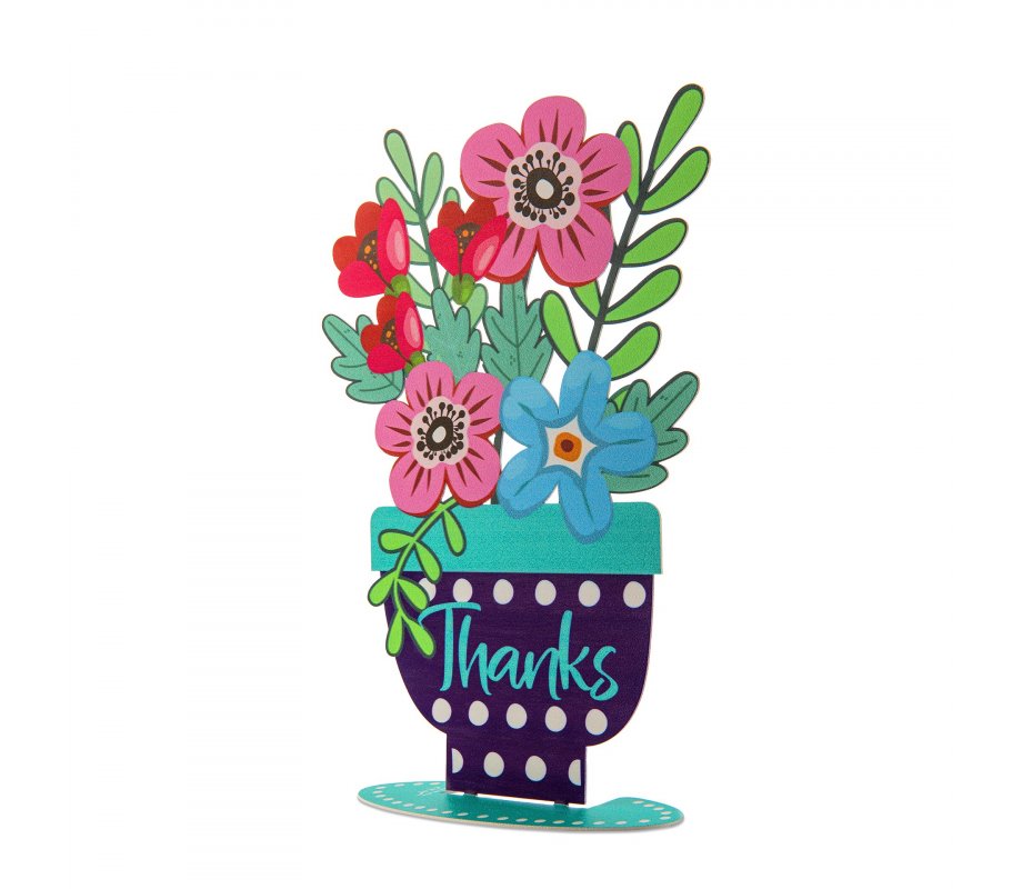 Dorit Judaica Colorful Flower Sculpture with Word