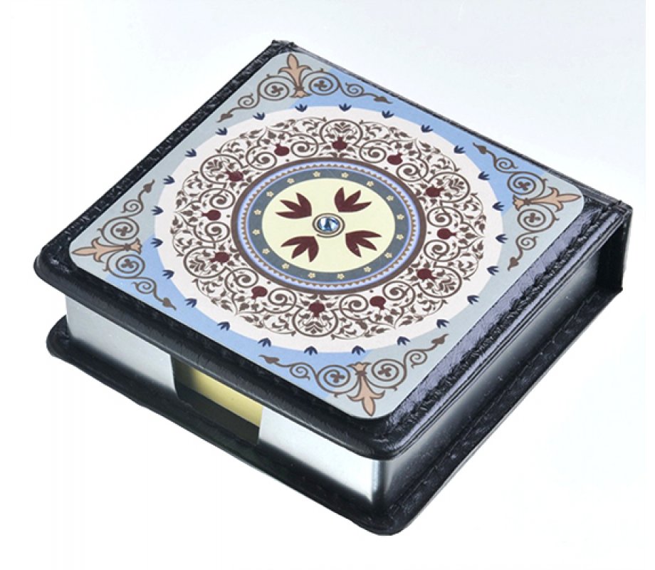 Dorit Judaica Decorative Memo Box – Pomegranate Mandala with Swarovski Stone