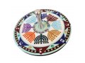 Dorit Judaica Decorative Sparkling Dreidel with Stand - Colorful Menorahs Design