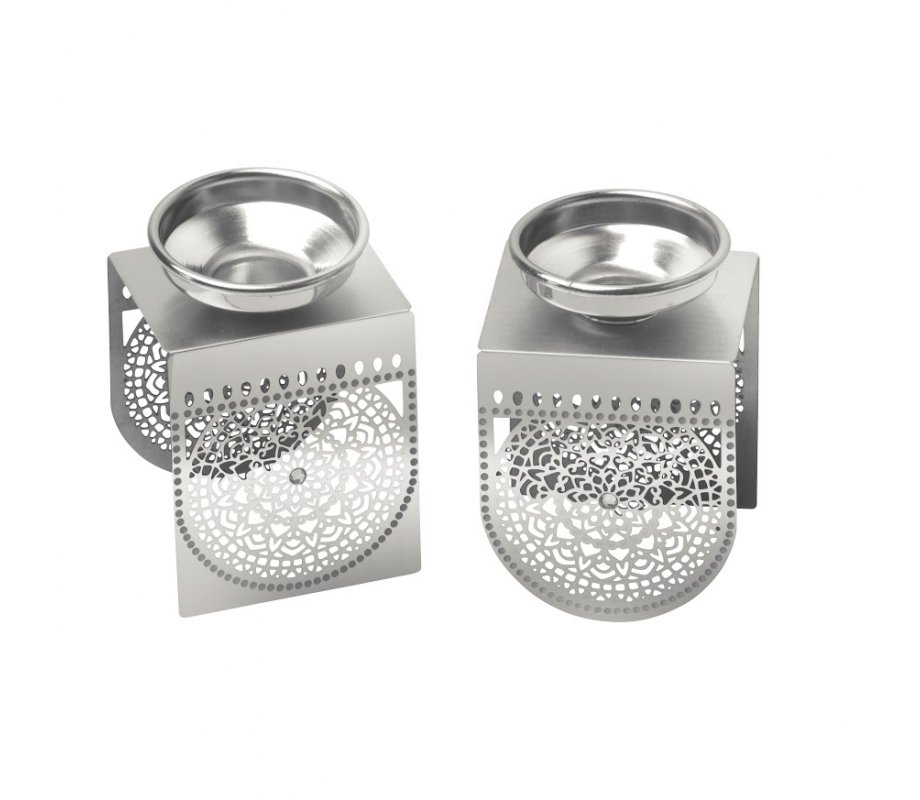 Dorit Judaica Delicate Filigree Lace Design Candlesticks - Small