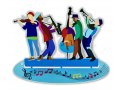 Dorit Judaica Free Standing Sculpture - Klezmer Players with Musical Notes
