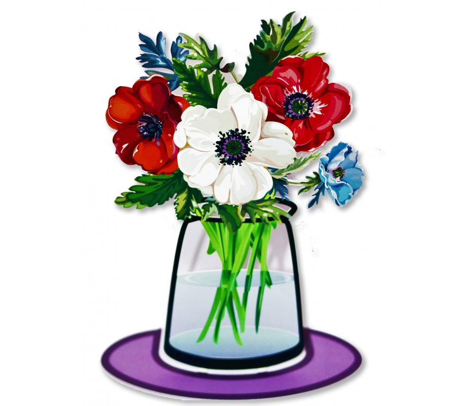 Dorit Judaica Free-Standing Sculpture - Colorful Bouquet of Anemones