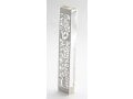 Dorit Judaica Large Lucite Mezuzah Case, Leaves and Flowers with Crystals - Clear