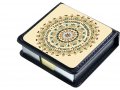 Dorit Judaica Memo Box, Circular Floral Design with Crystal - English Blessings