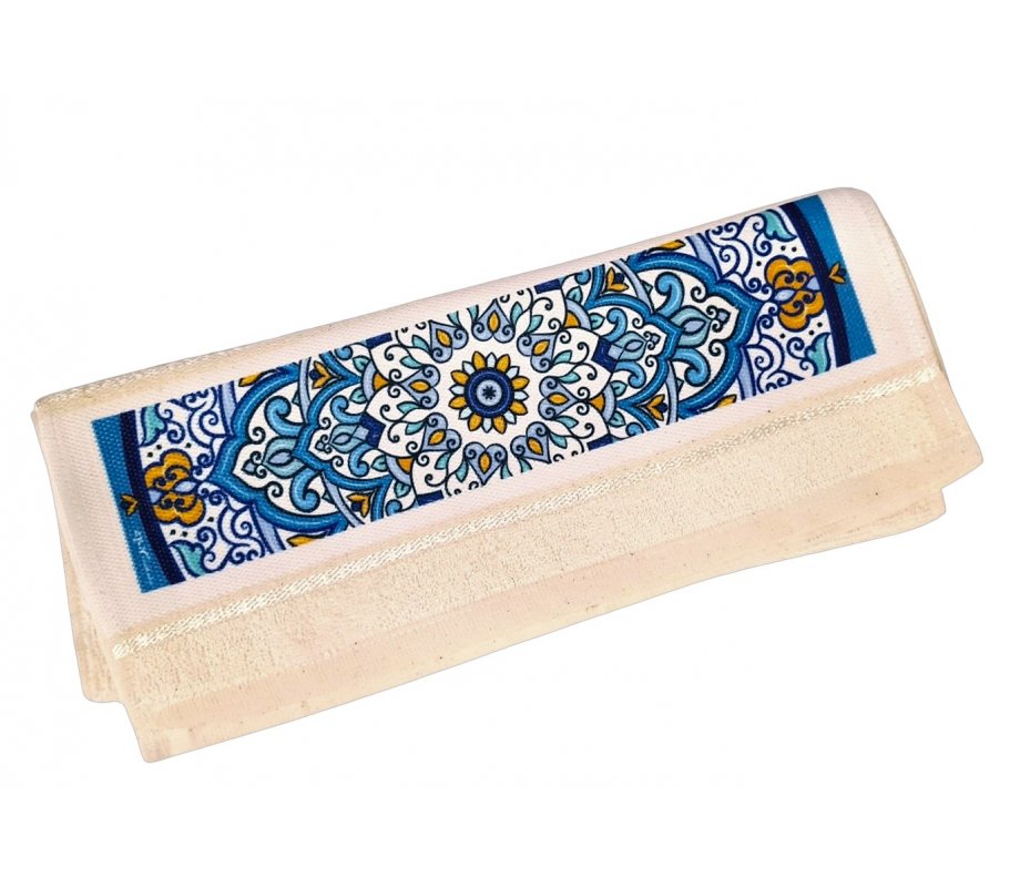 Dorit Judaica, Netilat Yadayim Hand Towel - Blue Armenian Design