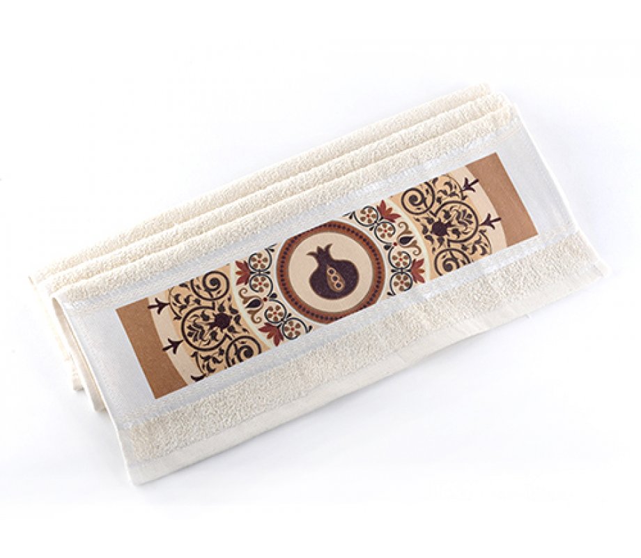 Dorit Judaica Netilat Yadayim Hand Towel - Pomegranates