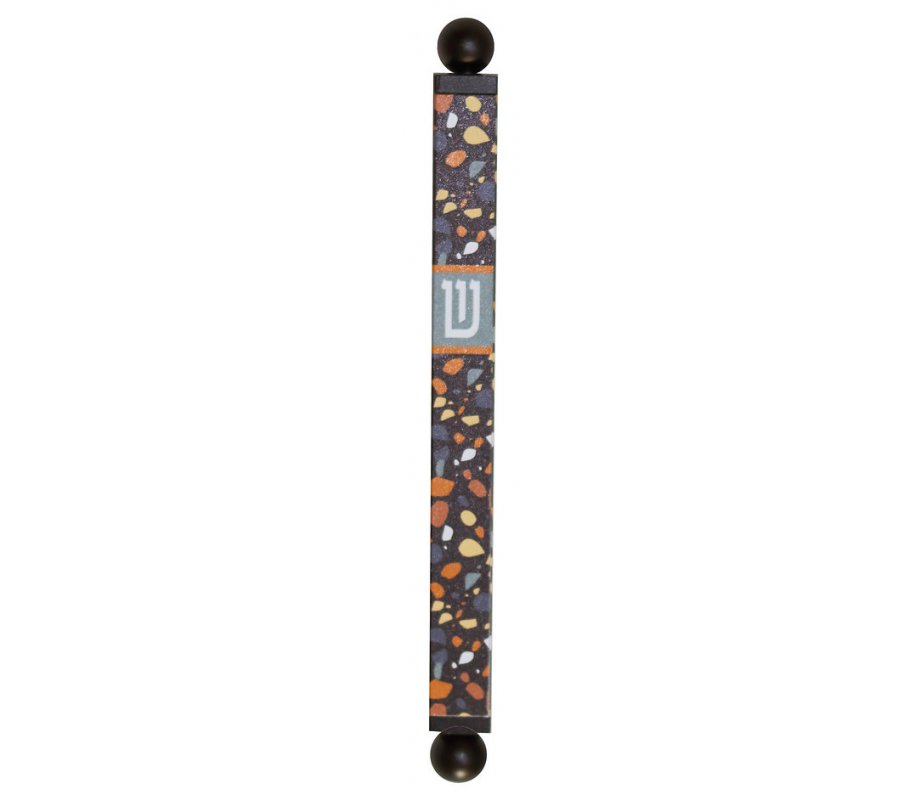 Dorit Judaica Square Tube Mezuzah Case with Knobs – Earth Tones