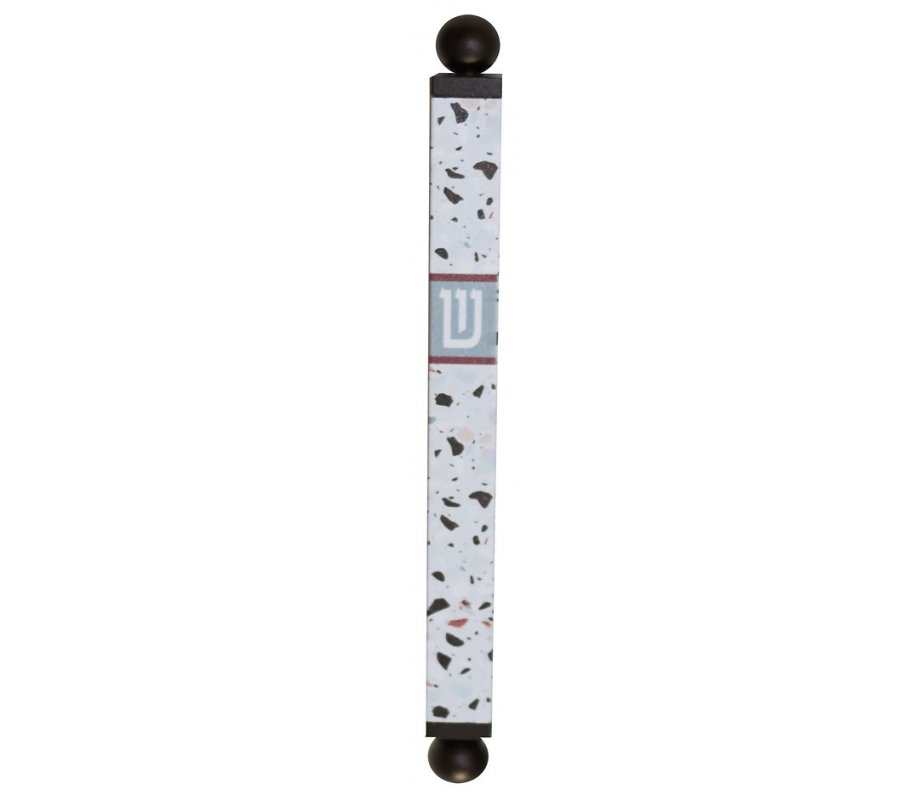 Dorit Judaica Square Tube Mezuzah Case with Knobs – Natural Terrazzo Tones
