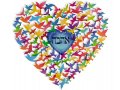 Dorit Judaica Wall Art, Heart Shape with Multiple Birds and Biblical Quotes