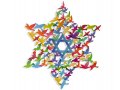 Dorit Judaica Wall Art, Star of David and Multiple Peace Doves - Colorful