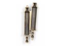 Double Mezuzah Case, Torah Scroll and Judaic Motifs & Blue Stones  Silver & Gold