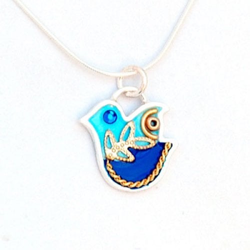 Dove Necklace in Blue by Ester Shahaf