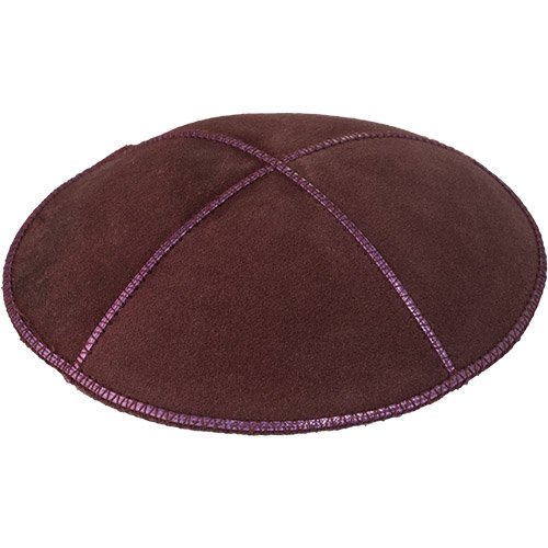 Eggplant Purple Suede Kippah