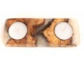 Eial Ovin, Handcrafted Shabbat Candle Holders from Israeli Olive Wood and Epoxy