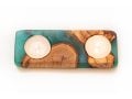 Eial Ovin, Handcrafted Shabbat Candle Holders from Israeli Olive Wood and Epoxy