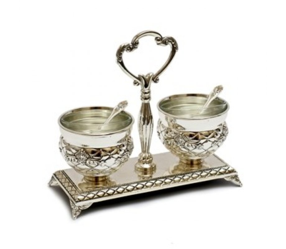 Elegant Silver Plated Salt and Pepper Dish