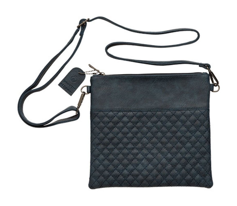 Faux Leather Tefillin Bag with Shoulder Strap – Dark Blue