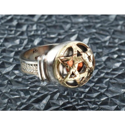 Five Elements Ring with Gold Star of David by HaAri Kabbalah Jewelry