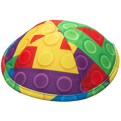 Flat Children's Colorful Circle Design Cloth Kippah