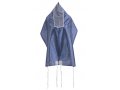 Flower Design Blue Tallit and Bag Set By Ronit Gur