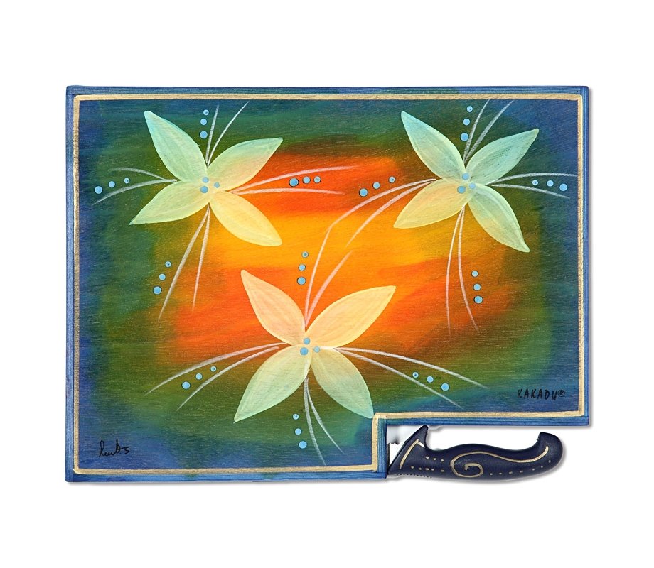 Flowers On Fire Challah Board by Kakadu