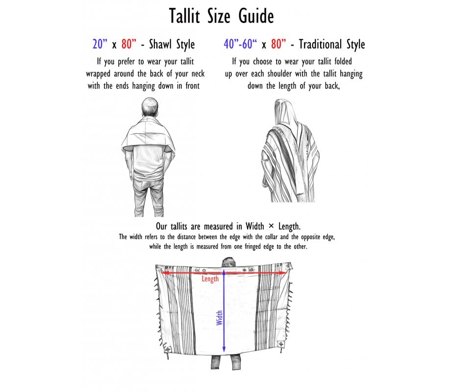 Gabrieli Handwoven Violet Silk Tallit Set - Gold Stripes