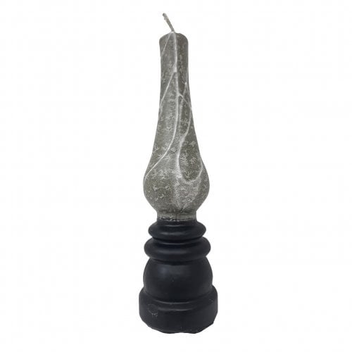Galilee Style Handmade Lamp Havdalah Candle - Black and Gray