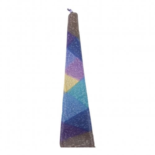 Galilee Style Handmade Pyramid Havdalah Candle - Colorful Diamond Shapes