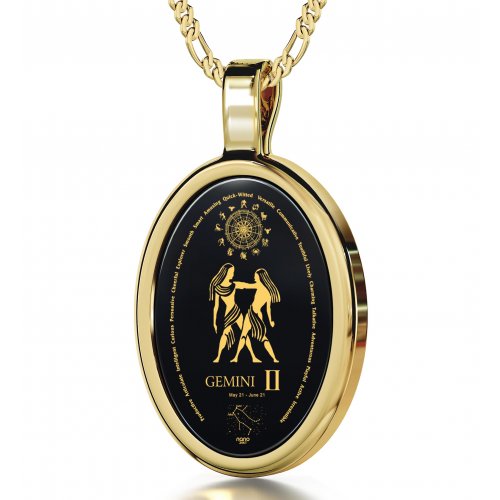 Gemini Zodiac Pendant by Nano Jewelry