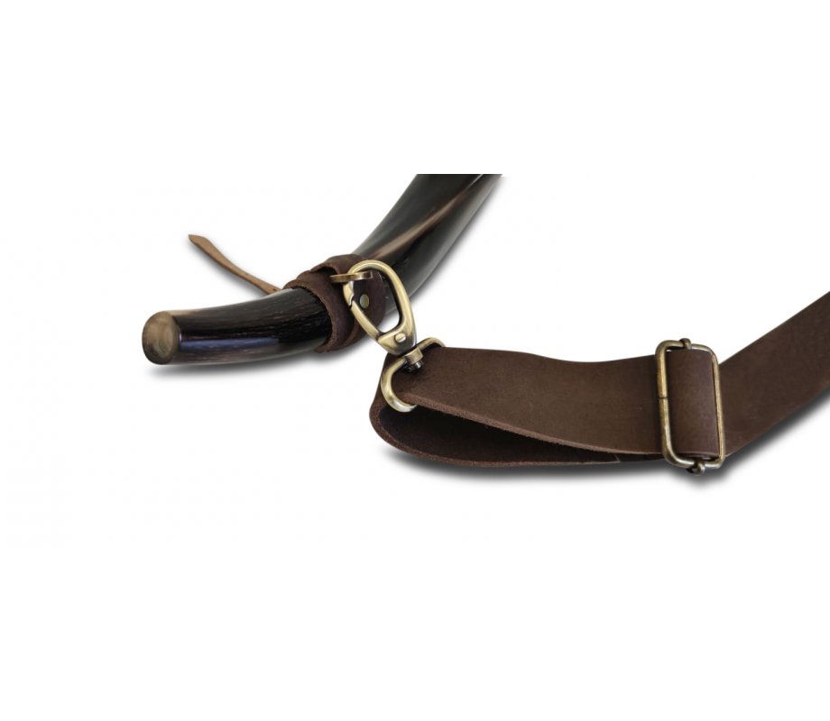 Genuine Leather Strap for Carrying Kudu Horn Yemenite Shofar on Shoulder