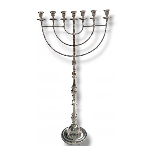 Giant Sized 7-Branch menorah, Slender Stem with Classic Curving Branches - 39