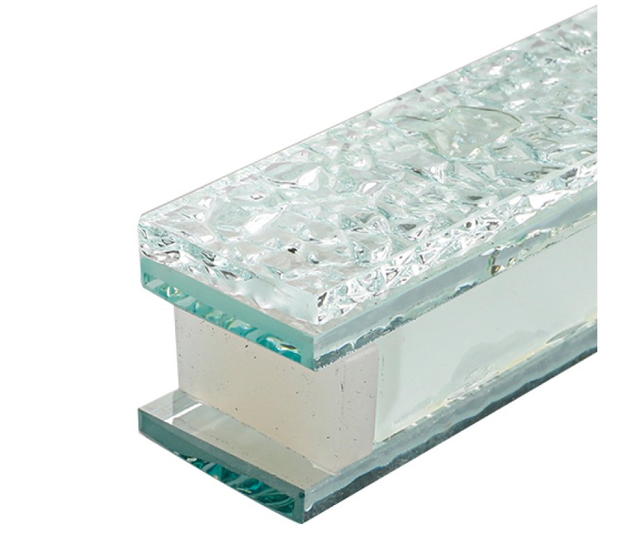 Glass Mezuzah Case with Glittering Silver Front - Silicon Cork