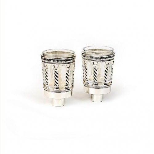 Glass Oil Inserts with Silver Plated Design