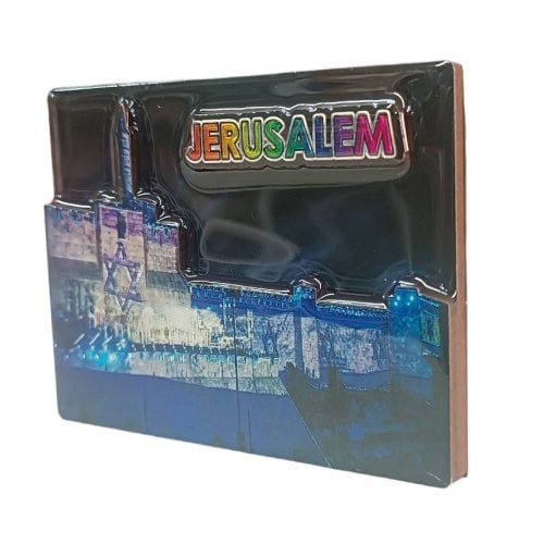 Gleaming Colorful 3D Magnet, Wood and Epoxy  Citadel of David and Stars of David