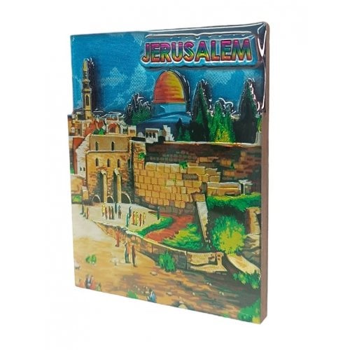 Gleaming Colorful 3D Magnet, Wood and Epoxy  Western Wall, Jerusalem