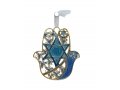 Gleaming Hamsa Wall Hanging, Star of David and Flowers - Choice of Colors