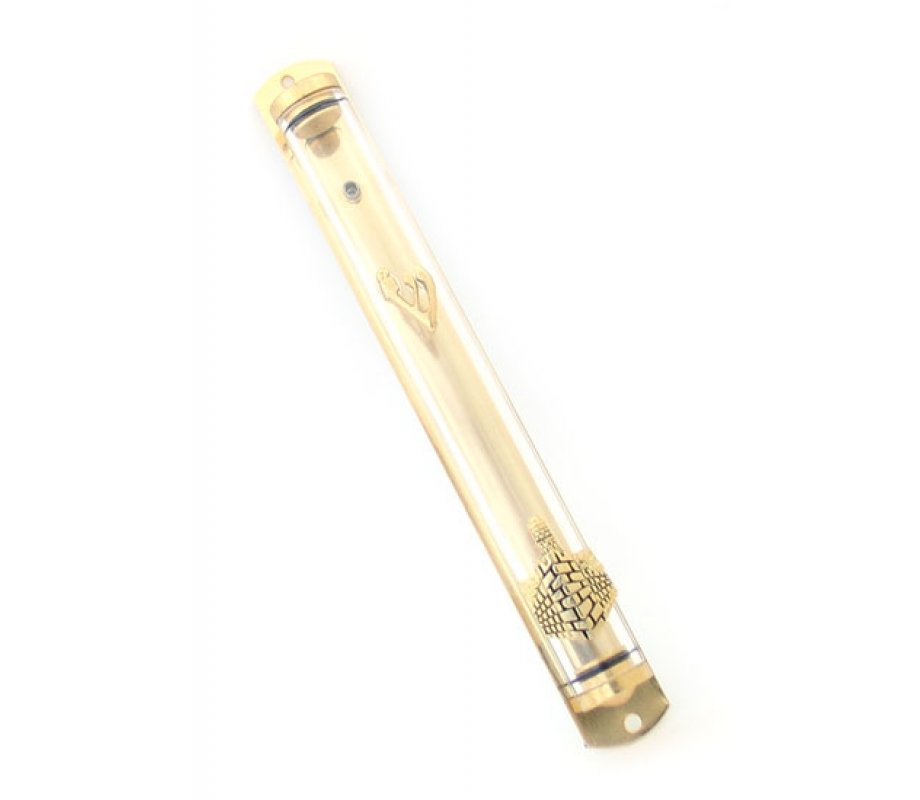 Gold Jerusalem Wall Lucite Tube Mezuzah
