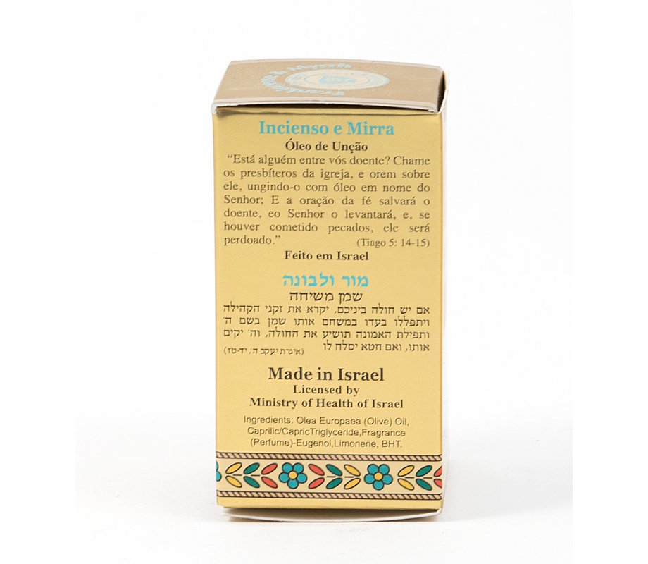 Gold Series Blessing from Jerusalem - Frankincense & Myrrh Anointing Oil 0.4 fl.oz (12ml)