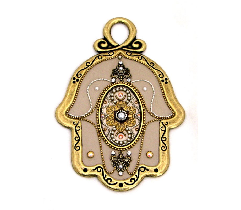 Gold Shades Wall Hamsa by Ester Shahaf