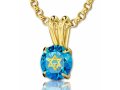 Gold Swarovski Shema Magen David Pendant by Nano