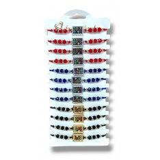 Good Luck Crystals Bracelet with Colorful Stone Breastplate - Variety Package of 12