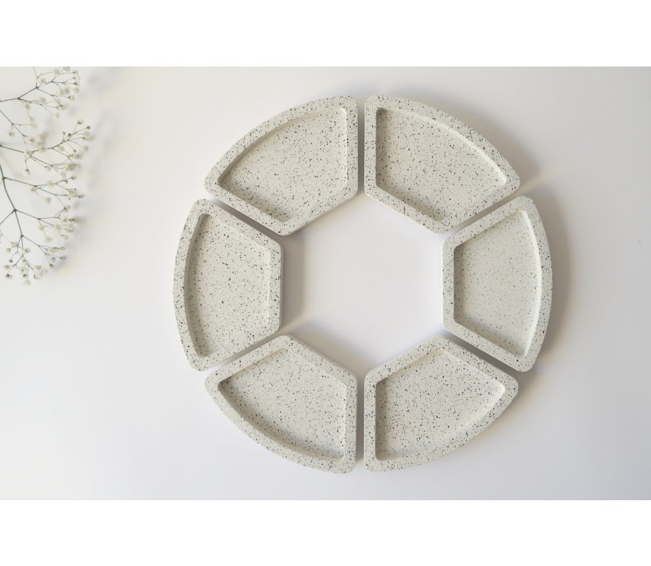 Graciela Noemi Handcrafted Modular Passover Seder Plate - White