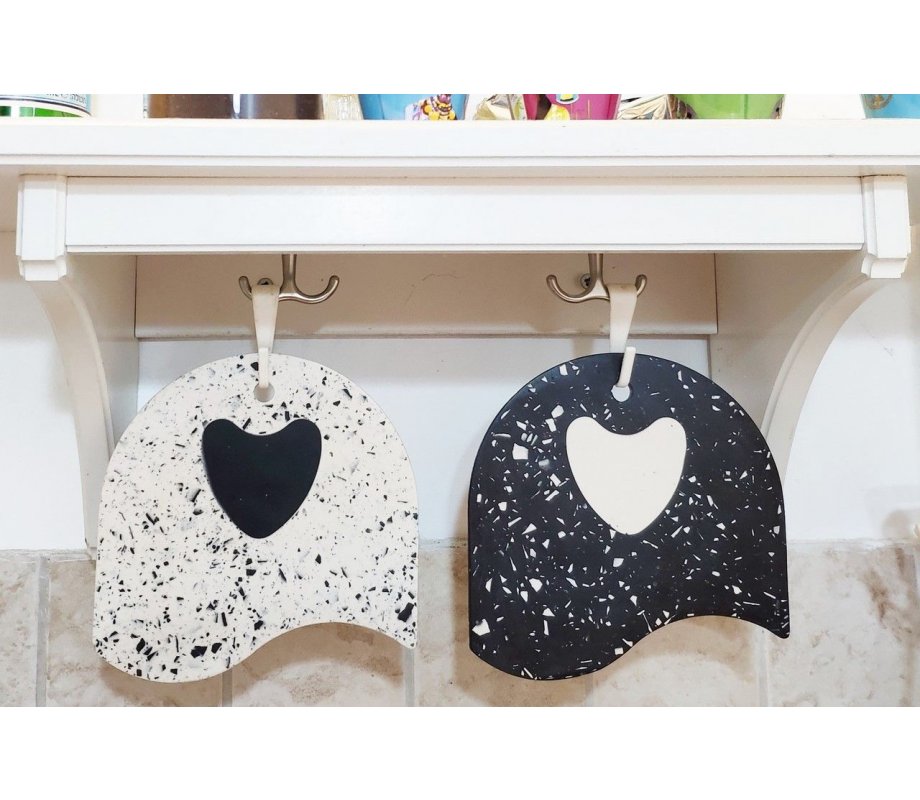 Graciela Noemi Handcrafted Pair of Trivets - Terrazzo Design