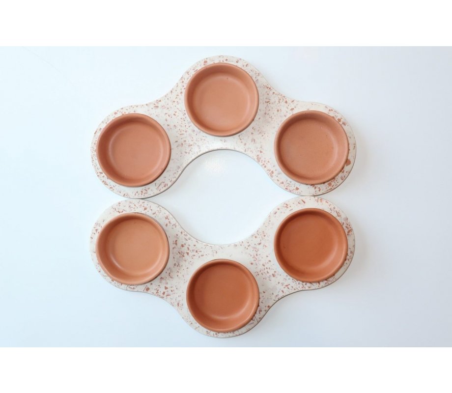 Graciela Noemi Handcrafted Terrazo Passover Seder Plate - Terracotta Color